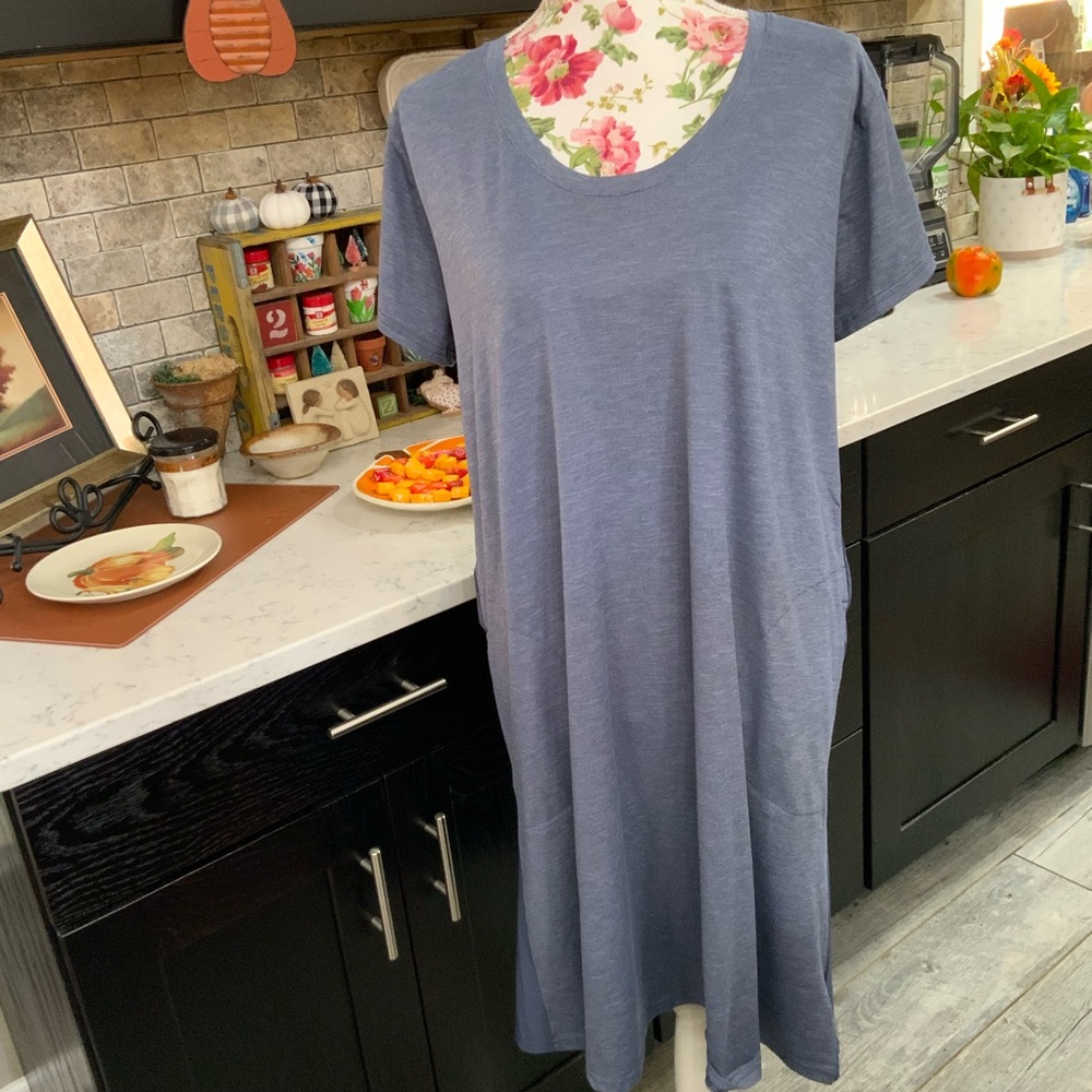 Columbia Spring Avenue Women's Size Large Dress Blue Sheath Relaxed Fit Comfy